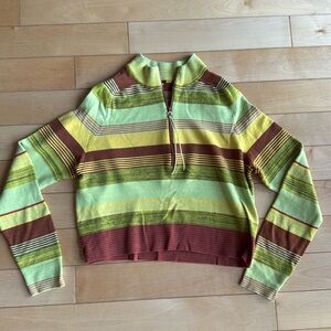 Free people half zip crop top